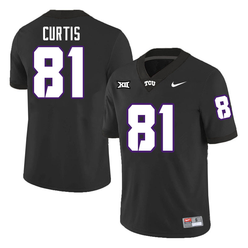 #81 Chase Curtis TCU Jersey,Texas Christian University Horned Frogs Football Jersey-Black